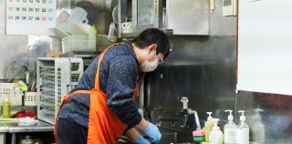 調理場の清掃写真